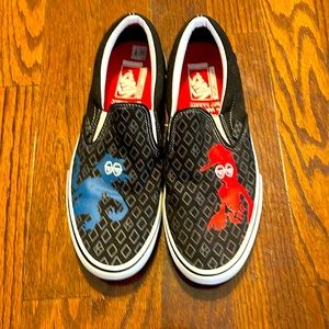 Vans Skate Ray Barbee Krooked By Natas Slip On Shoes- Black/Blue Men’s Size 11.5